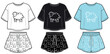 © Olesya - Women pajama sleepwear with sheep pattern. Wide fit top and shorts