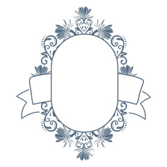 frame with floral ornament, vector artwork