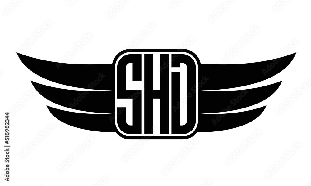 Southern R Shd Vector SHD three Letter wing minimalist creative concept icon eagle symbol ...