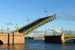 Arch of Trinity Bridge, bascule bridge across Neva in Saint Petersburg. Russia