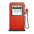 Gas station pump with fuel nozzle of petrol pump. Vector illustration.