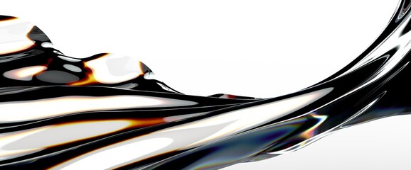 Poster - Fluid design twisted shapes holographic 3D abstract background iridescent wallpaper