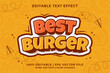 © Hasbi Creative - Editable text effect Best Burger 3d cartoon template style premium vector