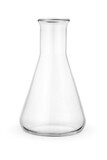 Fototapeta  - Empty chemical flask isolated on white background.