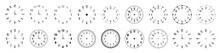 Mechanical Clock Face Template Set. Vector Icon