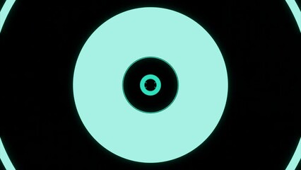 Aufkleber - Light green and pink background . Design.Black large circles of different sizes move and narrow in abstraction.