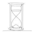 hourglass drawing by one continuous line vector