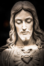 Statue Of Jesus Christ, Sepia-toned