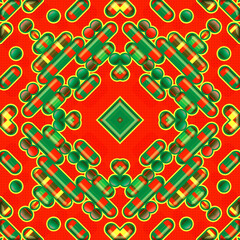Poster - Abstract kaleidoscopic pattern of colored geometric shapes. Contemporary art. 3d rendering digital illustration