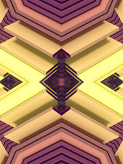 Fototapete - Wavy abstract kaleidoscopic background. Modern design. 3d rendering digital illustration