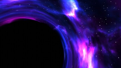 Wall Mural - Beautiful black hole. Сollapsar. Outer space. Cosmic footage. Massive black hole.	
