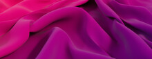 Pink And Purple Cloth Wallpaper With Wrinkles. Multicolored Luxury Surface Texture.