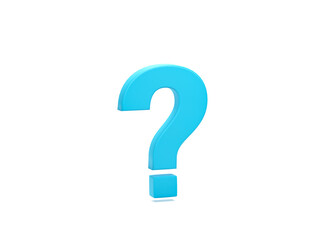 Fototapete - 3D rendering, 3D illustration. Question mark icon isolated on white. Business support. FAQ and QA concept.