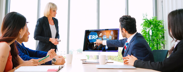 Poster - erp enterprise resource planning software for modish business to plan the marketing strategy
