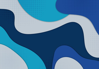 Poster - abstract colorful doodle template design decorative artwork style. overlapping with circles halftone