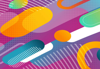 Poster - Abstract colorful tech template design decorative artwork style. Overlappng decoration of mesh geometric background.