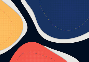 Poster - abstract colorful template doodle deisgn decorative artwork. overlapping with halftone style decorat