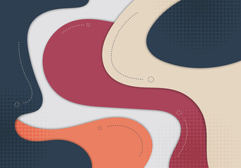 Poster - abstract colorful template design decorative style with halftone. overlapping artwork modern color b