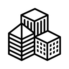 Buildings or places line art vector icon for apps and websites