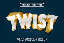 Twist 3d Cartoon Text Effect Premium Vectors