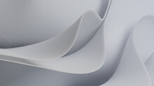 White Curvy Surfaces. Modern Abstract 3D Background. 3D Render.