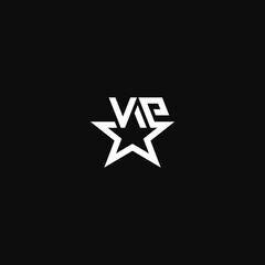 Poster - VIP star, word mark. Logo design.