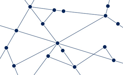 Poster - Network connected dots and lines fintech background template. Digital blockchain linked global digital database graphic vector.