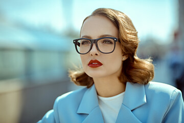 woman in elegant glasses