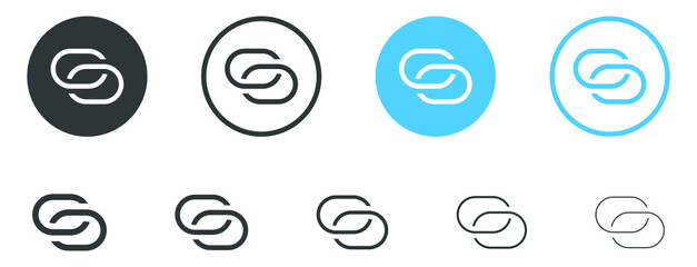 Leinwandbilder - Link icon, internet url symbol connect button	. Chain icon sign, attached link icon, connection symbol sign