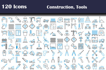 Wall Mural - 120 Icons Of Construction, Tools