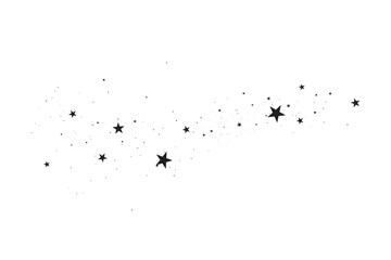 Wall Mural - stars on a white background. black star shooting with an elegant star.meteoroid, comet, asteroid, st