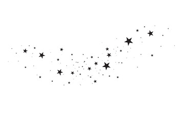 Wall Mural - stars on a white background. black star shooting with an elegant star.meteoroid, comet, asteroid, st