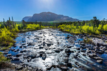 Sweden, Norrbotten County, River Flowing InStora Sjofallet National Park