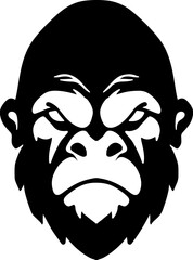 Canvas Print - Illustration of monkey head. Design element for logo, label, sign. Vector illustration