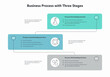 Simple vertical business process template. Concept of three stages with minimalistic icons.