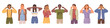 Men and women expressing anger plugging ears with fingers and covering with palms. Annoyed or worried people, displeased or dissatisfied characters. Flat cartoon, vector in flat style
