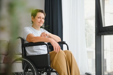 Poster - Senior woman on a wheelchair