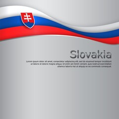 Wall Mural - Abstract waving slovakia flag. State patriotic slovak cover, flyer. Creative background for slovakia patriotic holiday card design. Paper cut style. National poster. Business booklet. Vector design