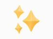 Leinwandbild Motiv 3D Gold star sparkle emoji. Cute shiny star shaped object. Magic element. Cartoon creative design icon isolated on white background. 3D Rendering