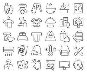 Poster - Hotel line icons collection. Thin outline icons pack. Vector illustration eps10
