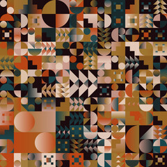 Poster - Lively Trendy Abstract Seamless Pattern Graphic With Art Nouveau Motif Design Elements