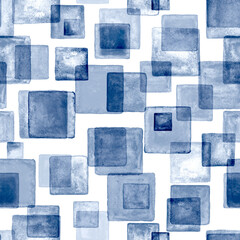 Wall Mural - Contemporary art seamless pattern background. Abstract grunge square geometric shapes