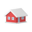 © provectors - Realistic red private house with door and window Christmas toy decorative design isometric vector