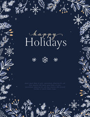 lovely hand drawn christmas design with text and decoration, elegant template - great for invitation