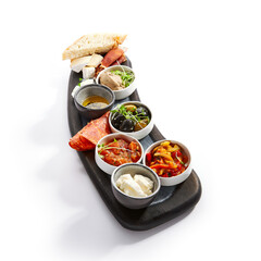 Sticker - Wooden tray with snacks side view