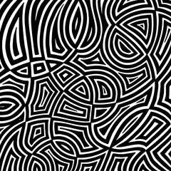 Wall Mural - scattered geometric line shapes. hand drawn doodle elements. abstract background design. vector blac