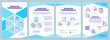 Disaster and accident preparedness cyan brochure template. Leaflet design with linear icons. Editable 4 vector layouts for presentation, annual reports. Arial-Black, Myriad Pro-Regular fonts used
