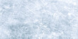 Leinwandbild Motiv Natural scratched ice at the ice rink as texture or background for winter composition, large long picture