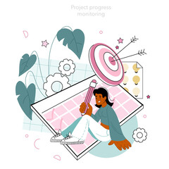 Poster - Project manager concept. Successful business project planning