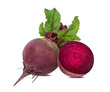 Beetroot with leaves isolated on white background
